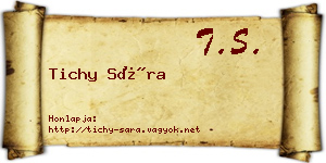 Tichy Sára névjegykártya
